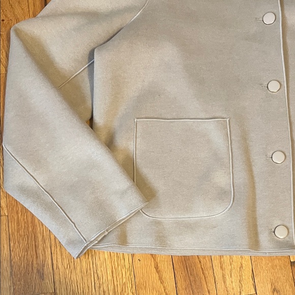Bagatelle Light Tan Collarless Button-Front Jacket - Picture 3 of 5